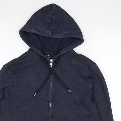Mens UK Size S H&M Blue Full Zip Hoodie