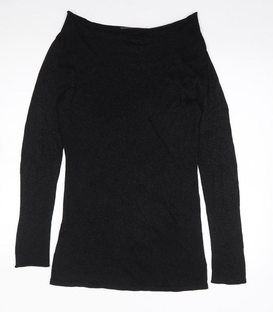 Womens UK Size S South Black Tunic Jumper