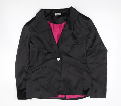 Select Womens Black  Polyester Jacket Blazer Size 12