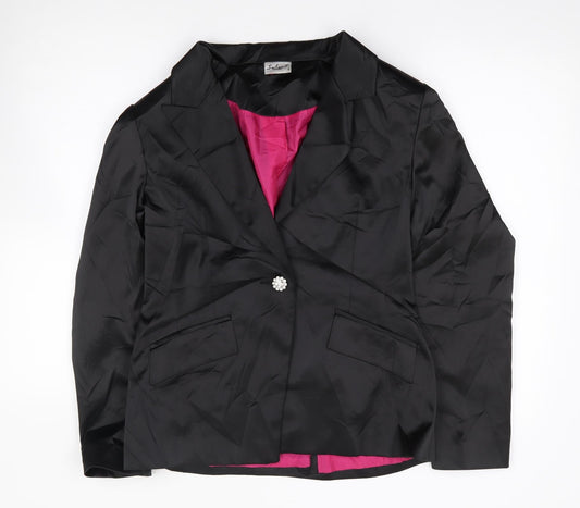 Select Womens Black  Polyester Jacket Blazer Size 12