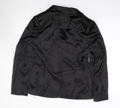 Select Womens Black  Polyester Jacket Blazer Size 12