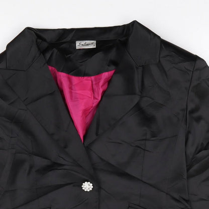 Select Womens Black  Polyester Jacket Blazer Size 12