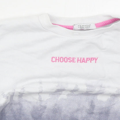 Primark Girls Blue  Cotton Pullover Sweatshirt Size 9-10 Years  Pullover - Choose Happy