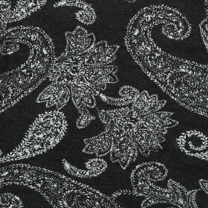 Flass Womens Grey Round Neck Paisley Acrylic Cardigan Jumper Size L