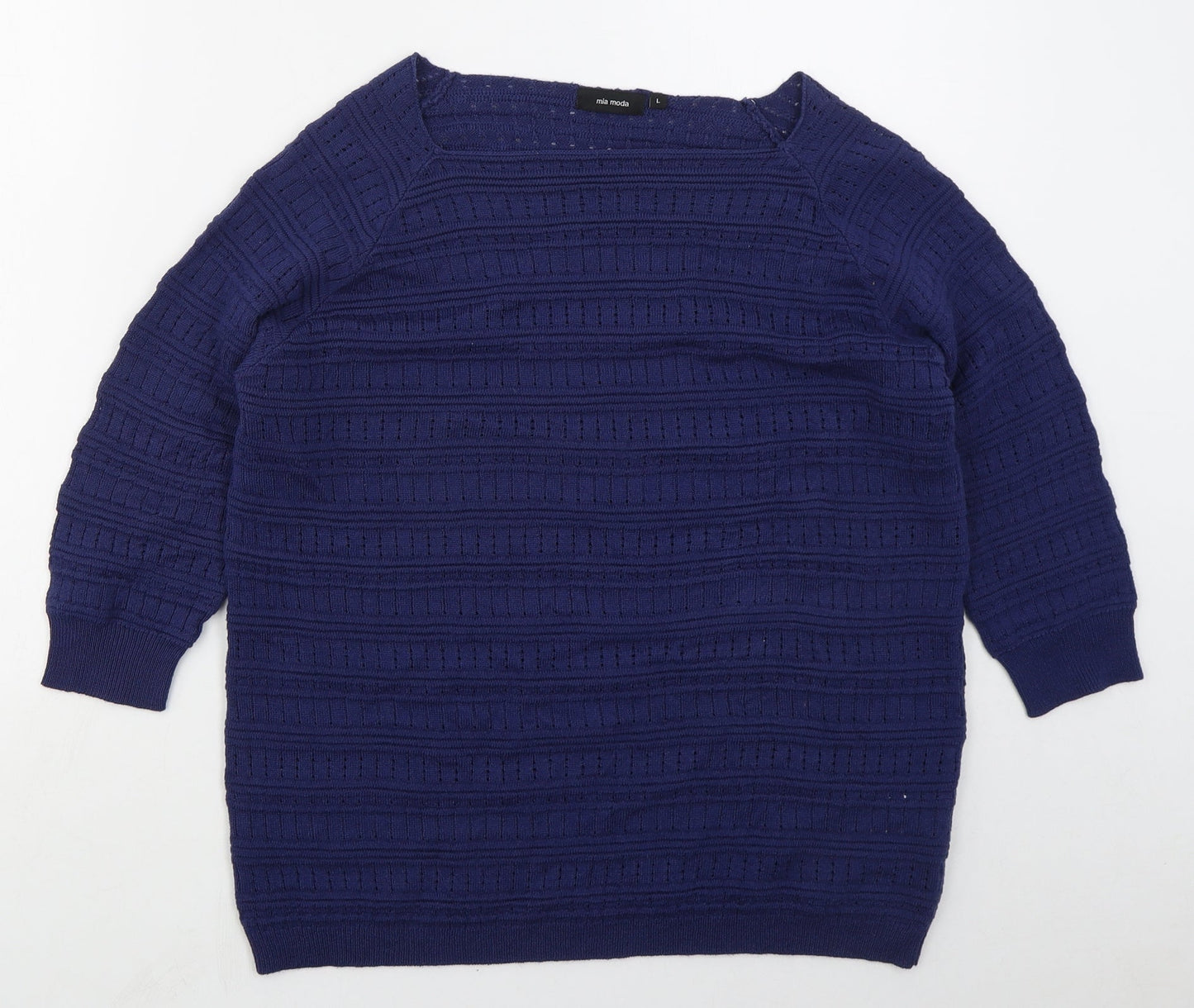Womens UK Size L Mia Moda Blue Pullover Jumper