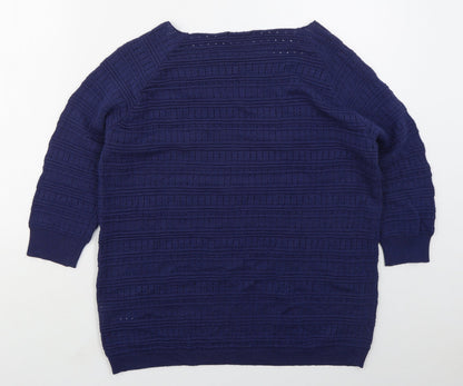Womens UK Size L Mia Moda Blue Pullover Jumper