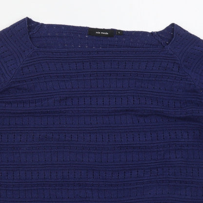 Womens UK Size L Mia Moda Blue Pullover Jumper