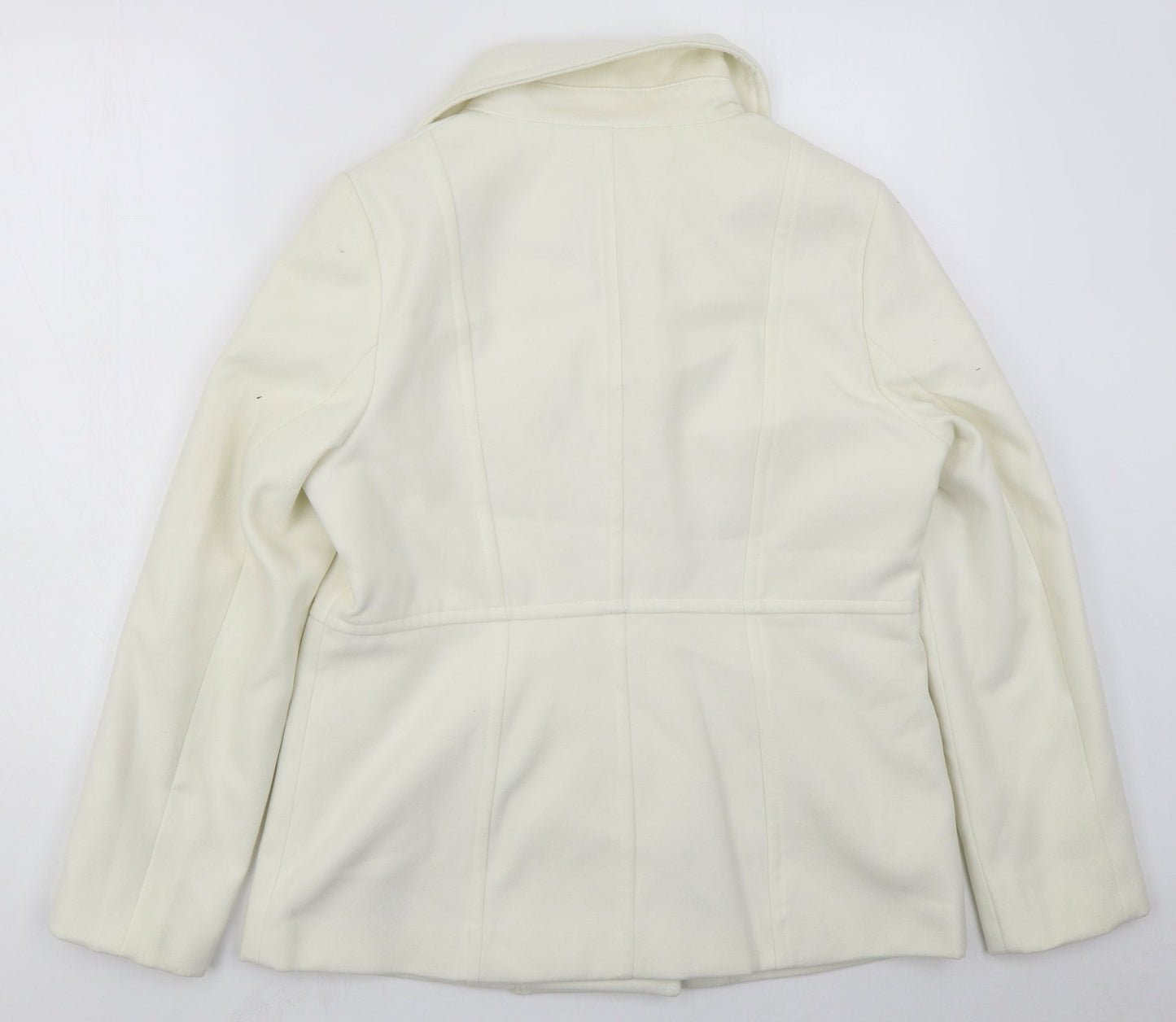 Damart Womens White   Pea Coat Coat Size 12  Button