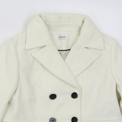 Damart Womens White   Pea Coat Coat Size 12  Button