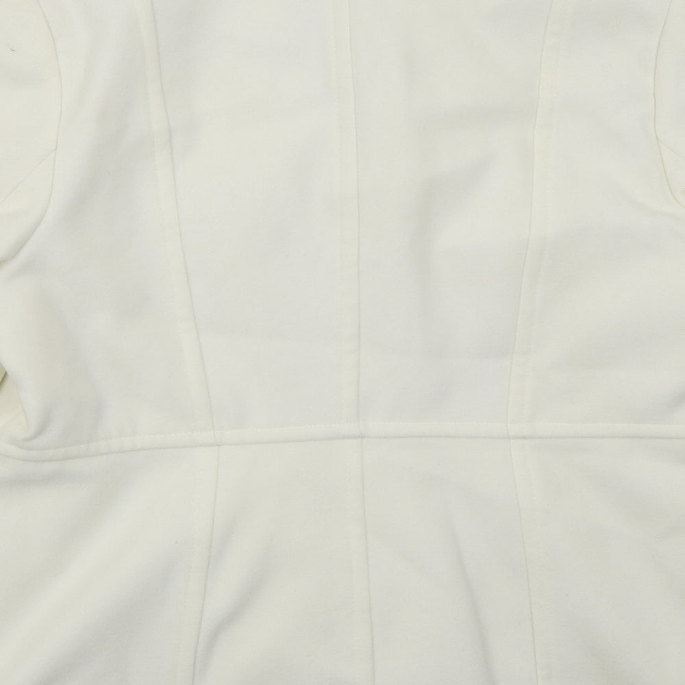 Damart Womens White   Pea Coat Coat Size 12  Button