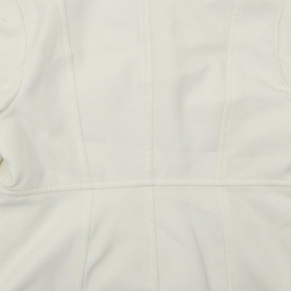 Damart Womens White   Pea Coat Coat Size 12  Button