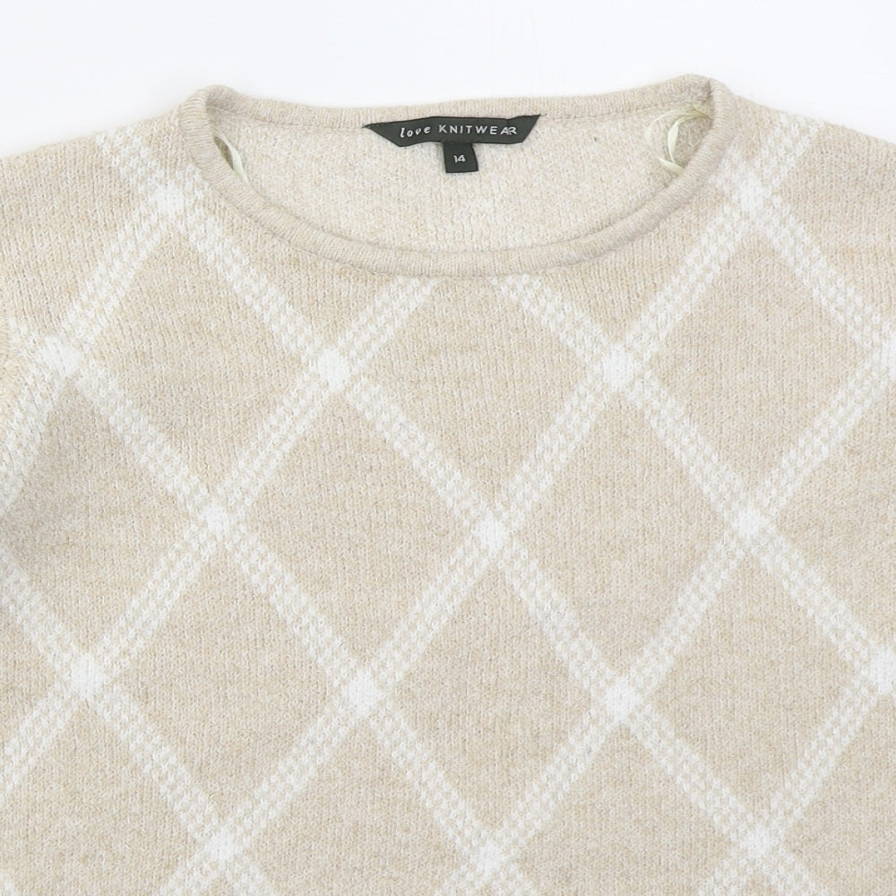 Womens UK Size 14 Bonmarché Beige Pullover Jumper