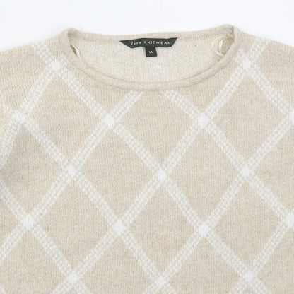 Womens UK Size 14 Bonmarché Beige Pullover Jumper