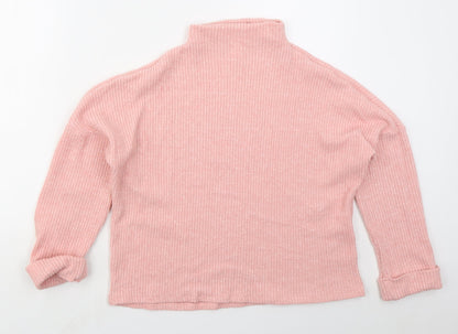 H&M Womens Pink Mock Neck  Viscose Pullover Jumper Size S