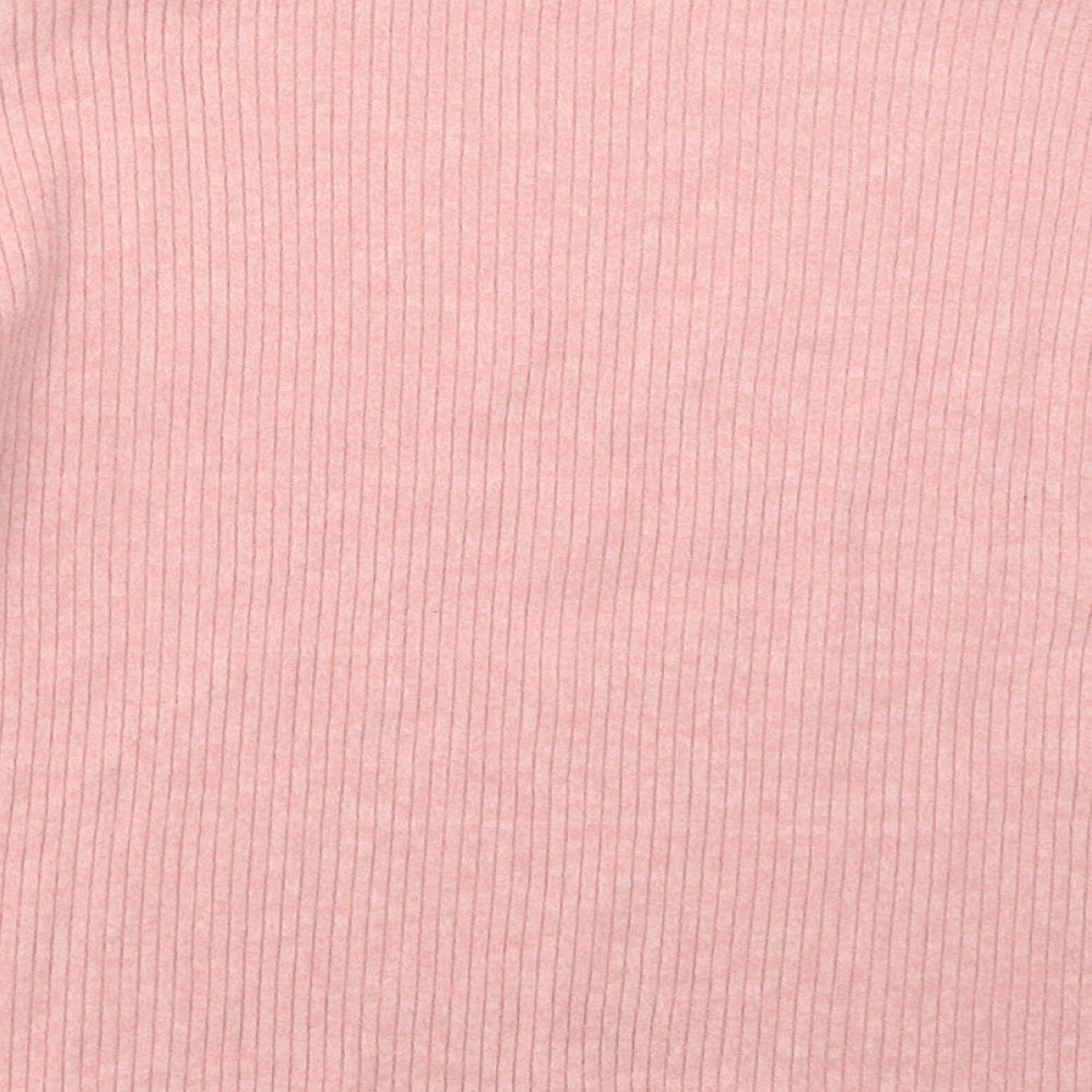 H&M Womens Pink Mock Neck  Viscose Pullover Jumper Size S