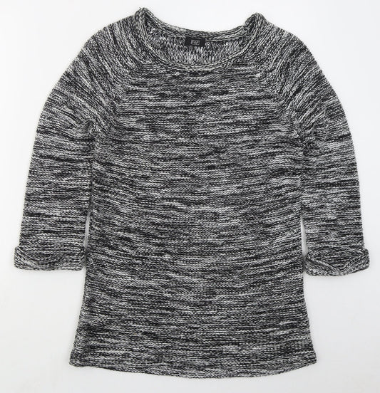 F&F Womens Grey Round Neck  Acrylic Pullover Jumper Size 12