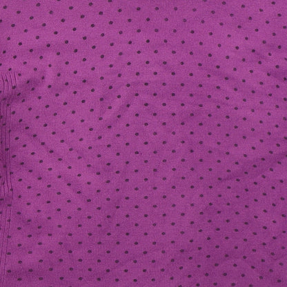 Touch Womens Purple Square Neck Polka Dot Acrylic Pullover Jumper Size M
