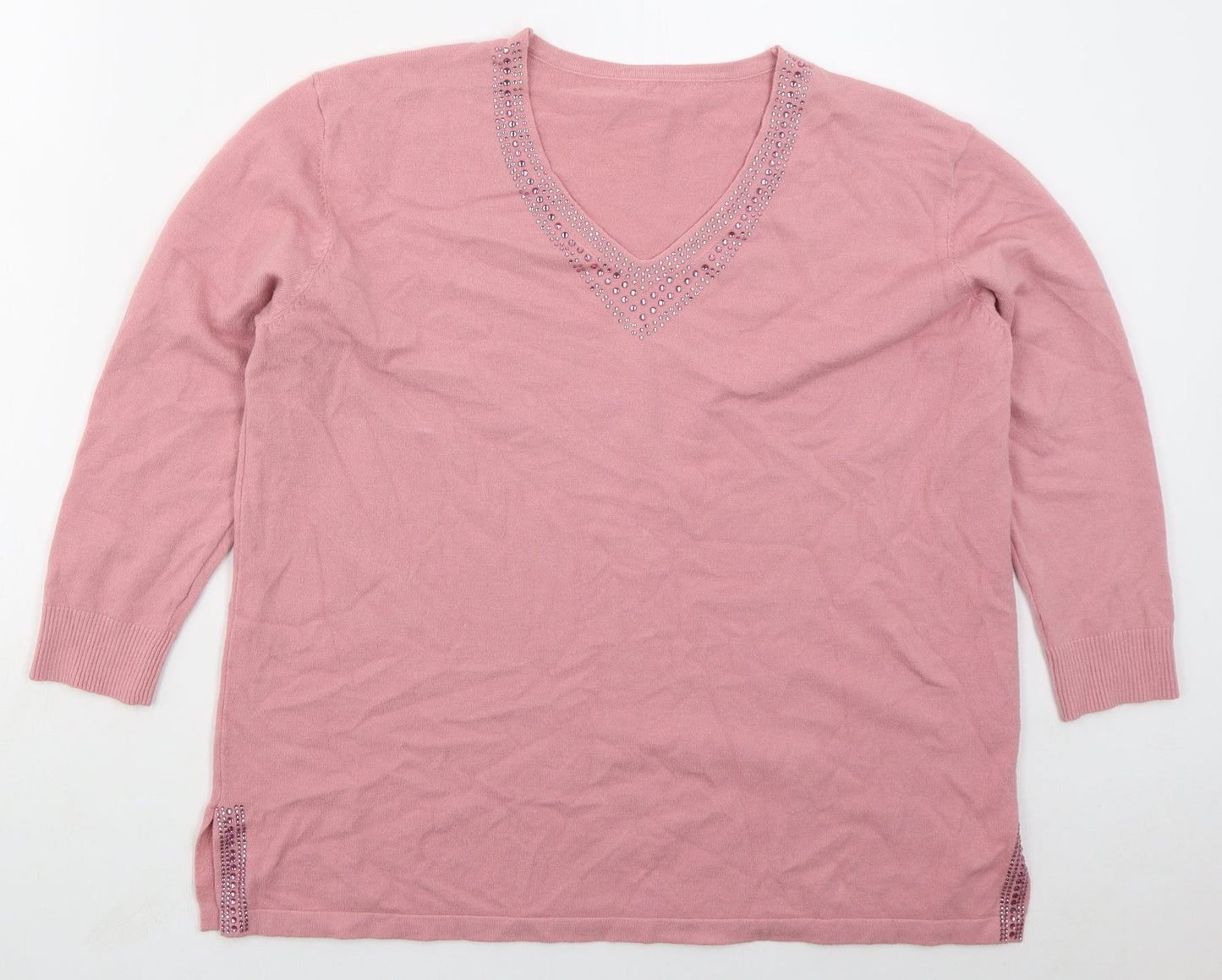 Womens UK Size M Preworn Pink Pullover Jumper