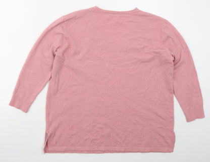 Womens UK Size M Preworn Pink Pullover Jumper