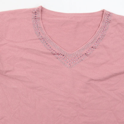 Womens UK Size M Preworn Pink Pullover Jumper