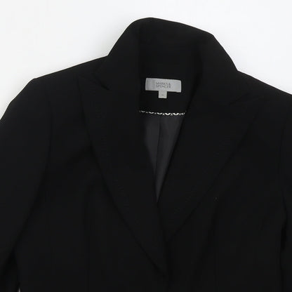 Marks and Spencer Womens Black  Polyester Jacket Suit Jacket Size 12
