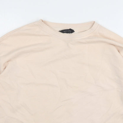 New Look Womens Pink  Cotton Pullover Sweatshirt Size S