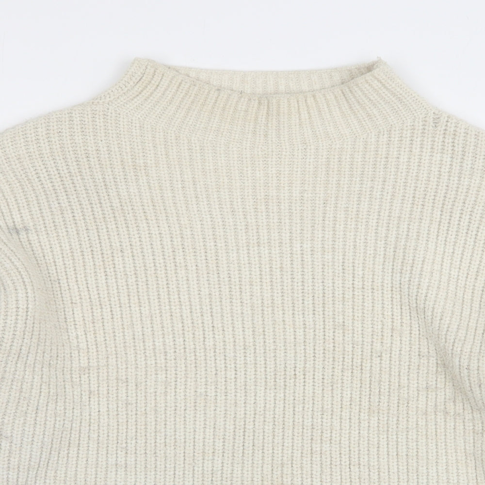George Womens Beige High Neck  Acrylic Pullover Jumper Size M