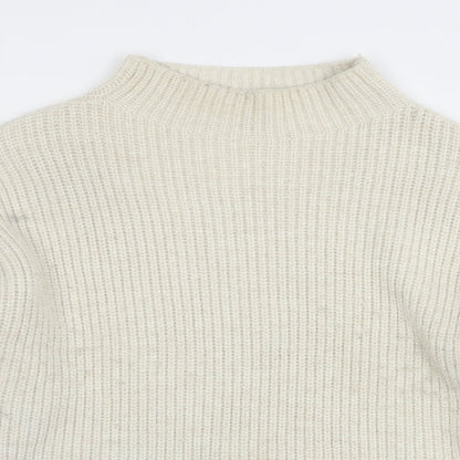 George Womens Beige High Neck  Acrylic Pullover Jumper Size M
