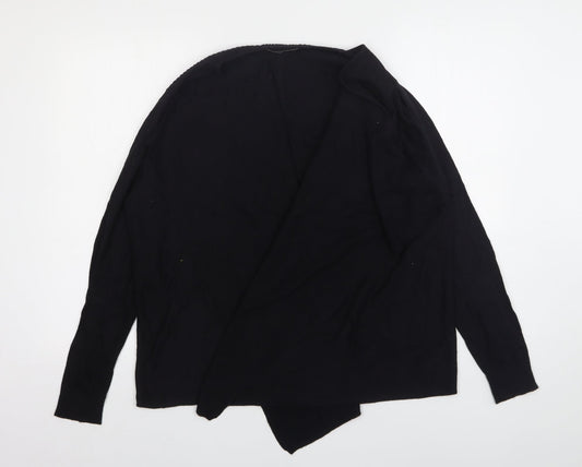 George Womens Black V-Neck  Acrylic Cardigan Jumper Size 14