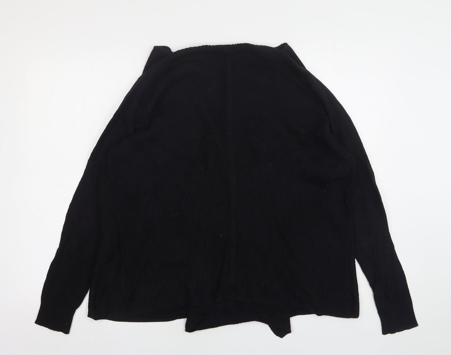 George Womens Black V-Neck  Acrylic Cardigan Jumper Size 14