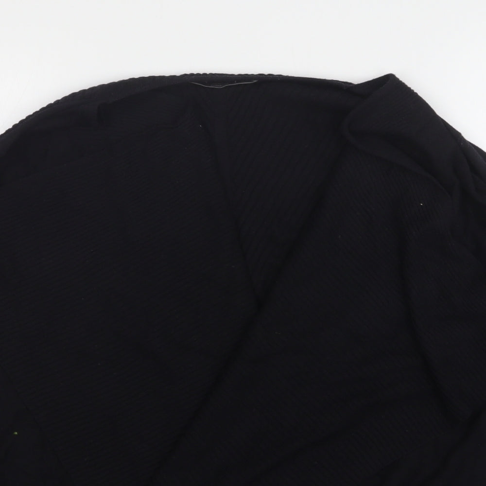 George Womens Black V-Neck  Acrylic Cardigan Jumper Size 14