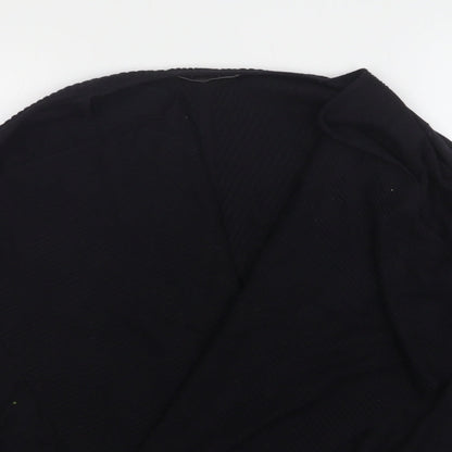 George Womens Black V-Neck  Acrylic Cardigan Jumper Size 14