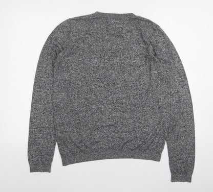 Topman Mens Grey Round Neck  Cotton Pullover Jumper Size S