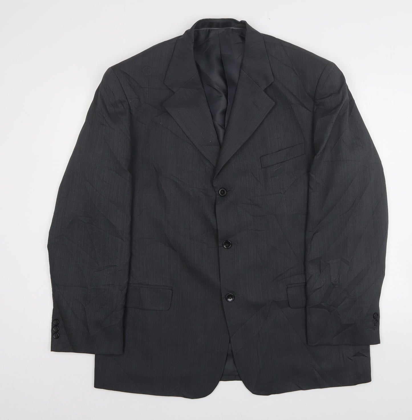 Armando Mens Grey  Polyester Jacket Suit Jacket Size 44