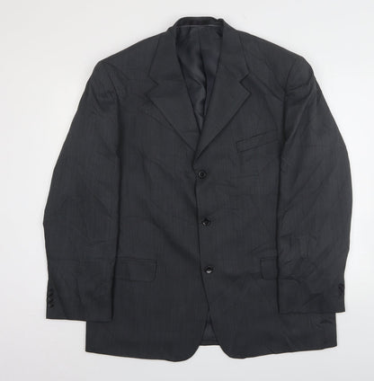 Armando Mens Grey  Polyester Jacket Suit Jacket Size 44