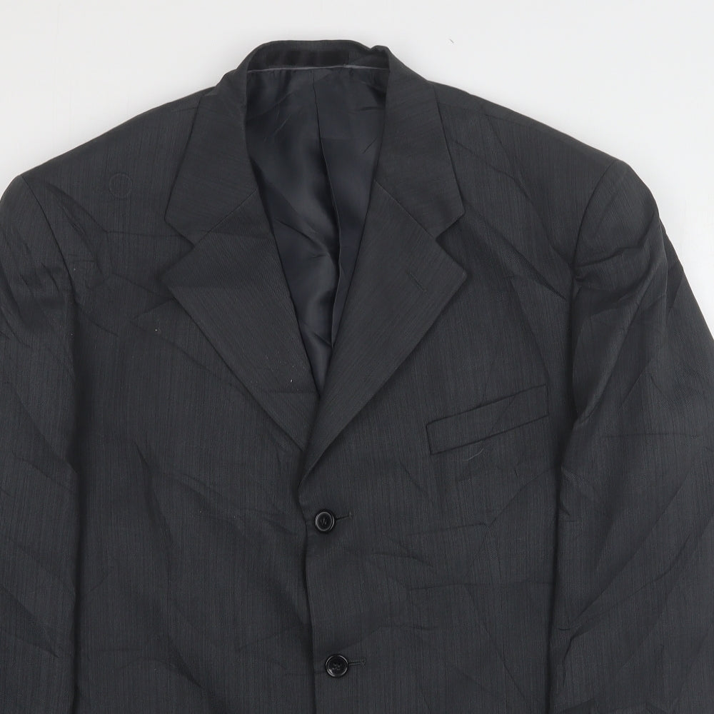 Armando Mens Grey  Polyester Jacket Suit Jacket Size 44