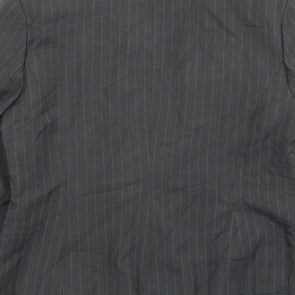 George Womens Grey Striped Polyester Jacket Suit Jacket Size 14