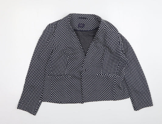 Marks and Spencer Womens Blue Polka Dot Polyester Jacket Blazer Size 18