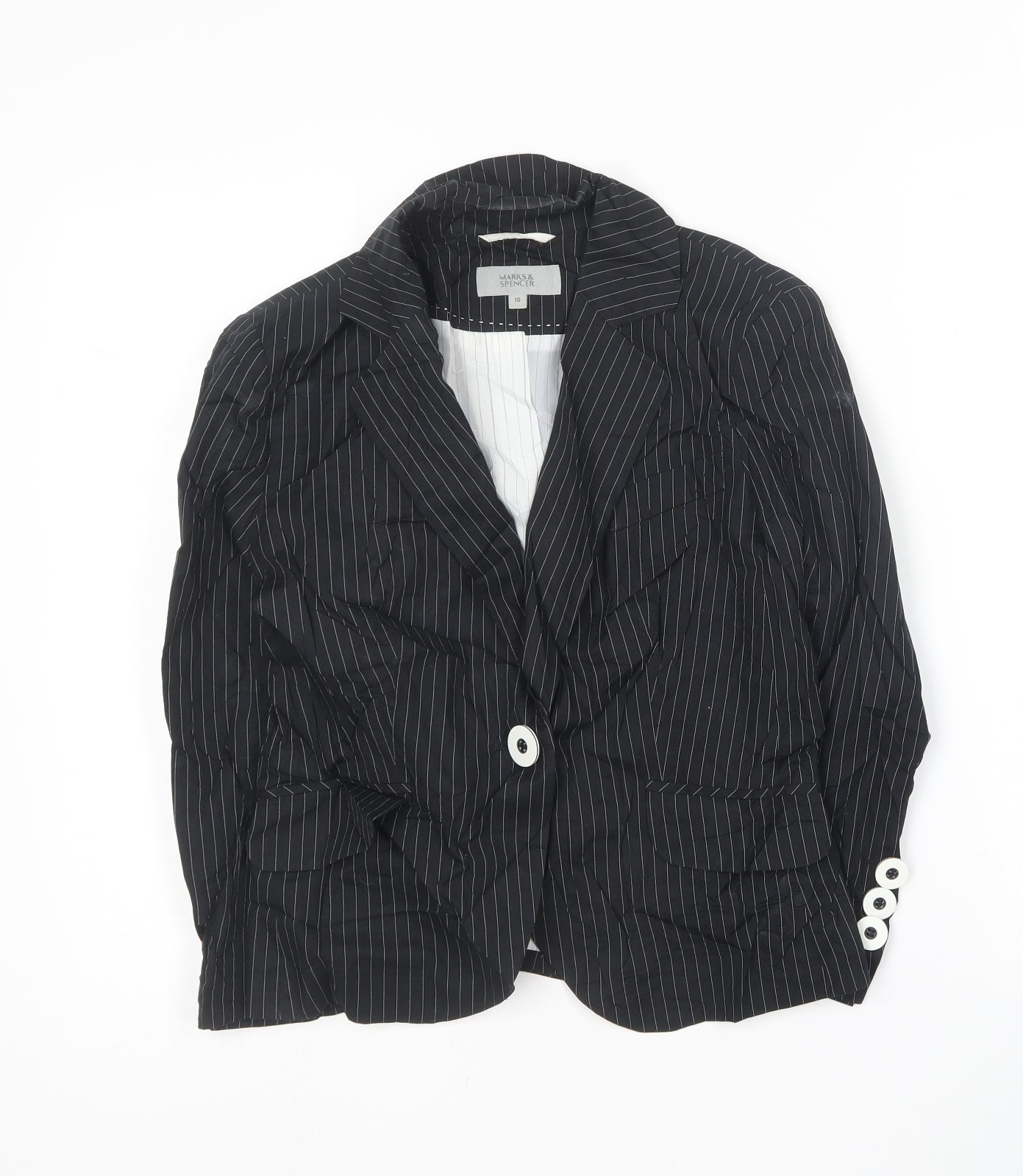 Womens UK Size 10 Marks and Spencer Black Jacket