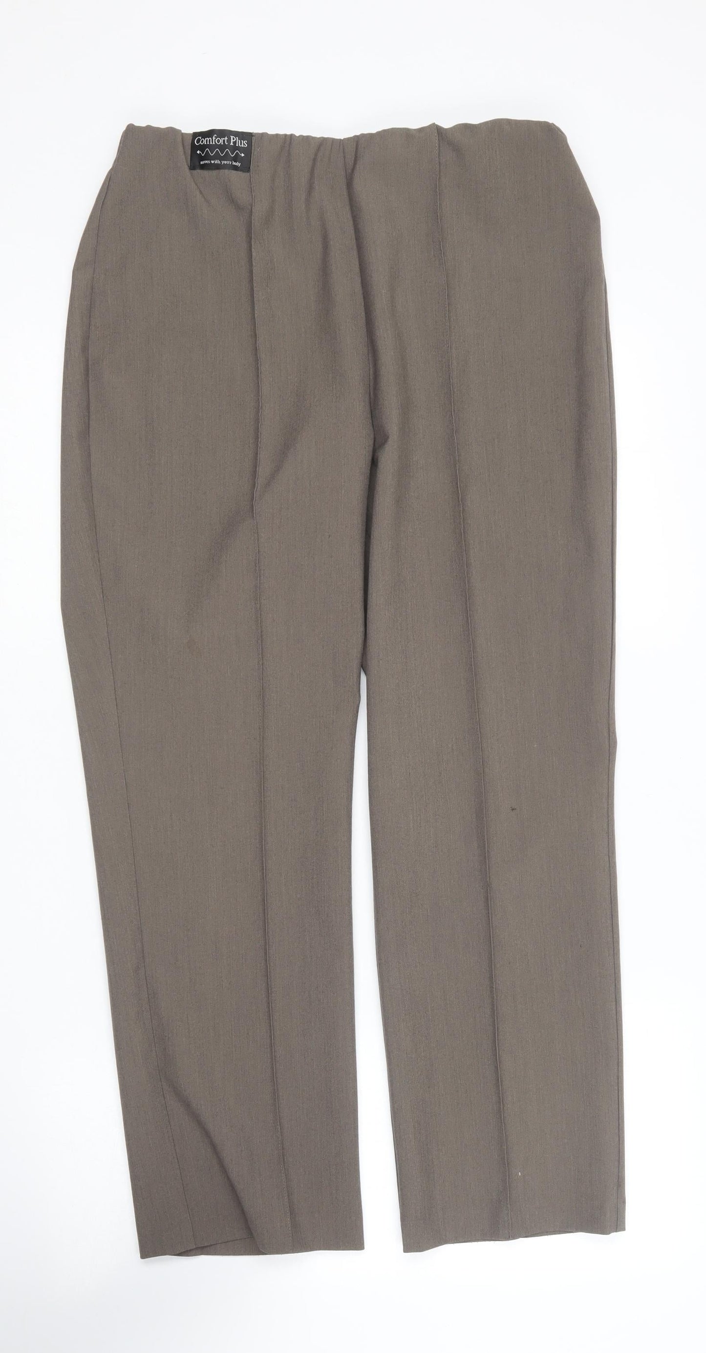 Classic Womens Brown  Polyester Trousers  Size 12 L25 in Regular