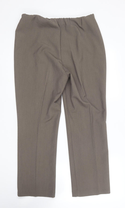Classic Womens Brown  Polyester Trousers  Size 12 L25 in Regular