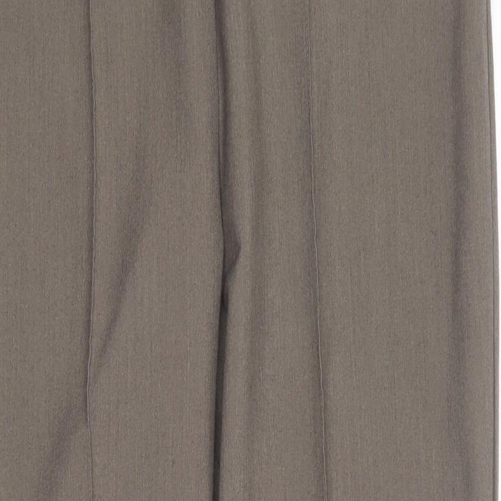 Classic Womens Brown  Polyester Trousers  Size 12 L25 in Regular