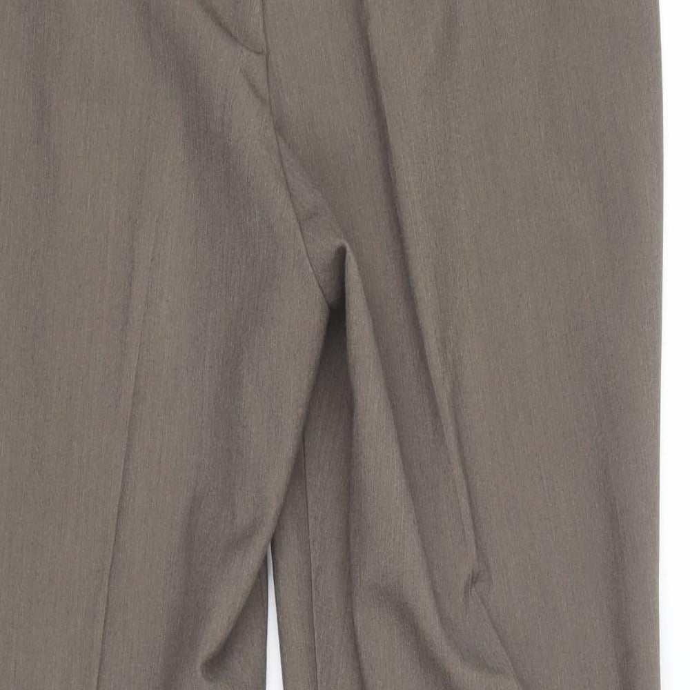 Classic Womens Brown  Polyester Trousers  Size 12 L25 in Regular