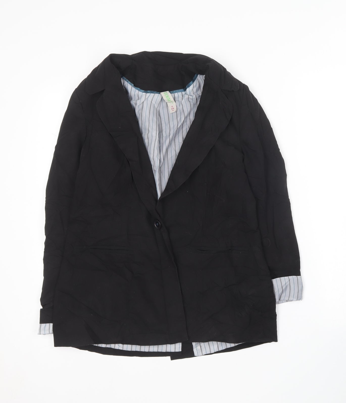 Womens UK Size 12 Denim & Co. Black Jacket