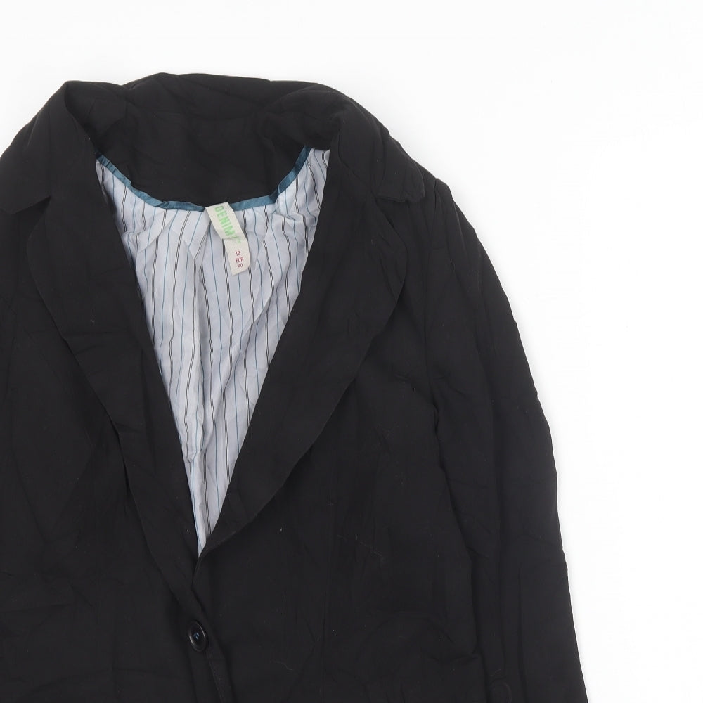 Womens UK Size 12 Denim & Co. Black Jacket