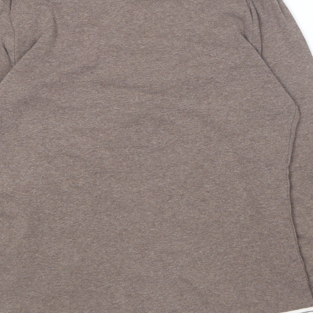 M&Co Womens Brown Round Neck  Cotton Pullover Jumper Size L