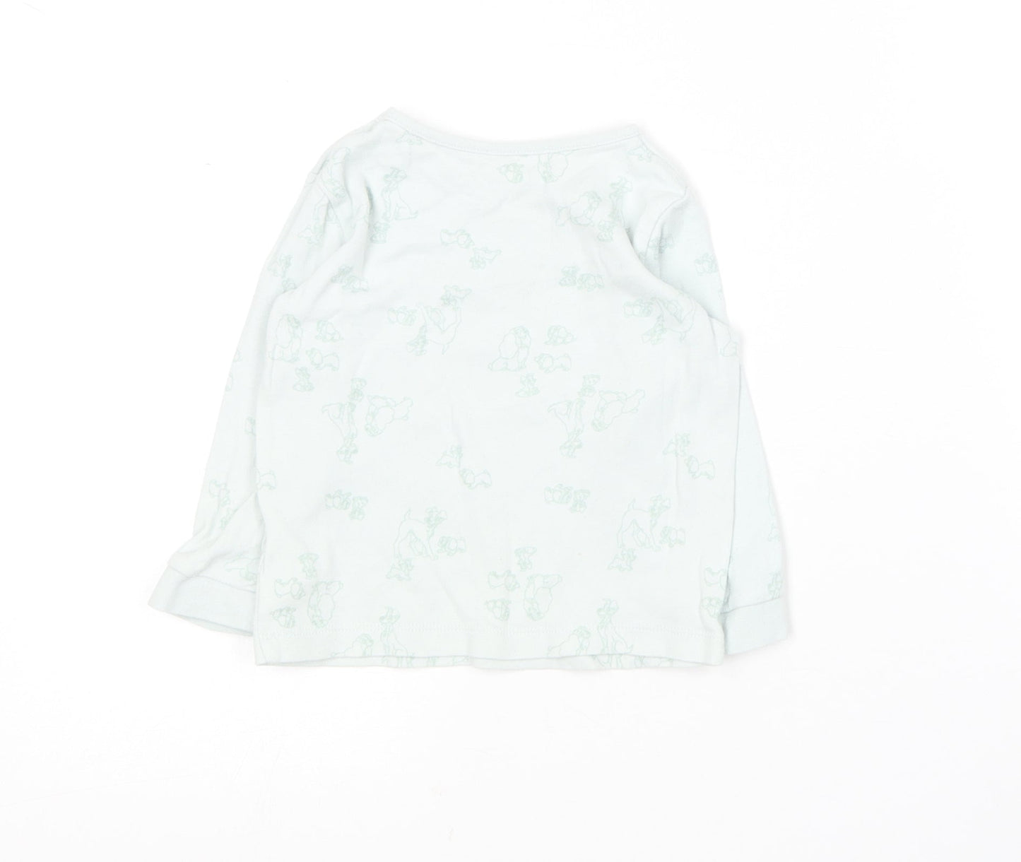 George Baby Blue Geometric Cotton Basic T-Shirt Size 12-18 Months Round Neck  - Disney