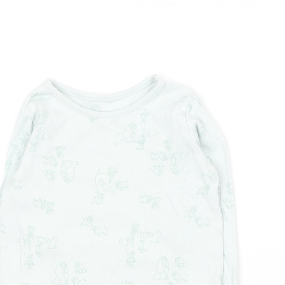 George Baby Blue Geometric Cotton Basic T-Shirt Size 12-18 Months Round Neck  - Disney