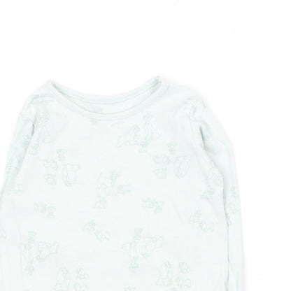 George Baby Blue Geometric Cotton Basic T-Shirt Size 12-18 Months Round Neck  - Disney