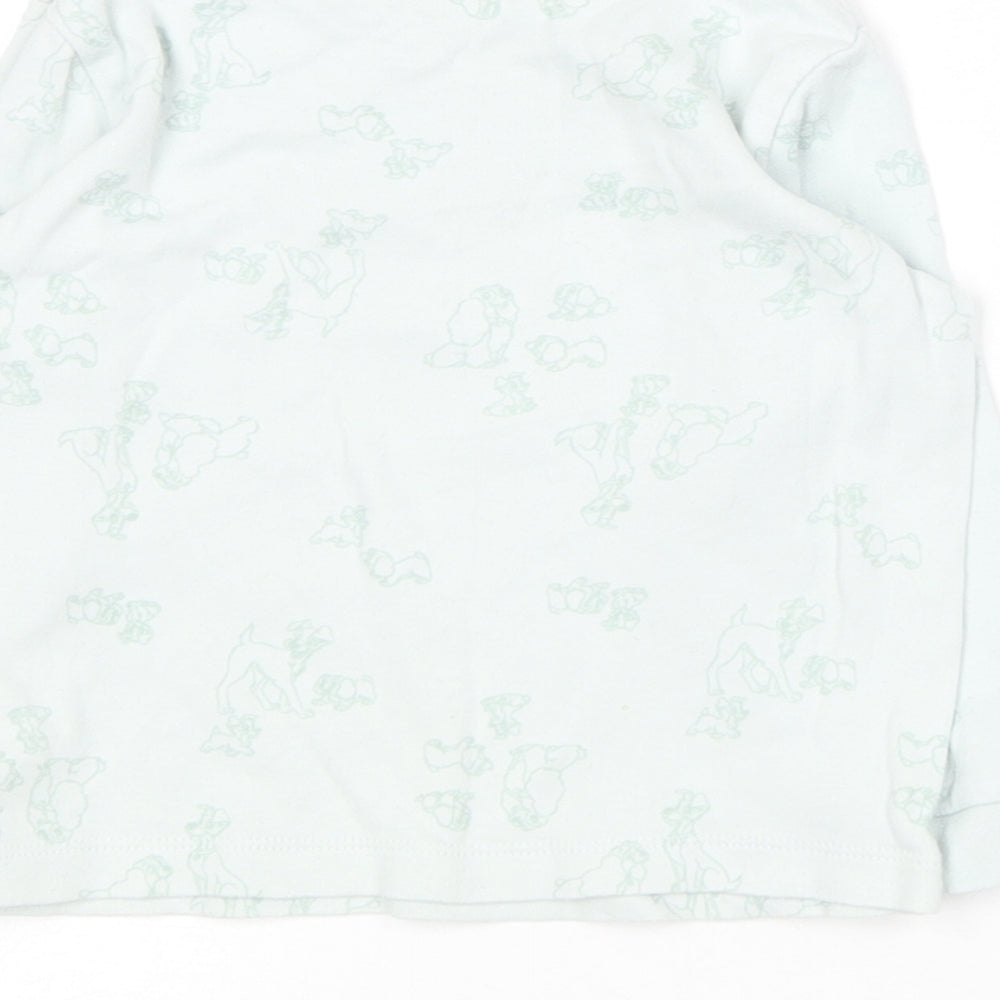 George Baby Blue Geometric Cotton Basic T-Shirt Size 12-18 Months Round Neck  - Disney
